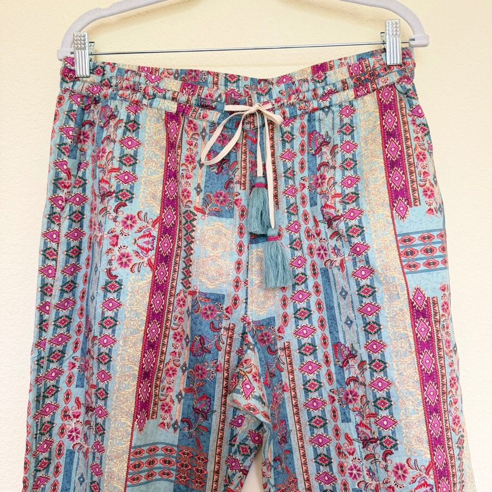 Sundance Jessenia Boho Tassel Festival Gypsy Beach Lightweight Jogger Pants M - Picture 2 of 8